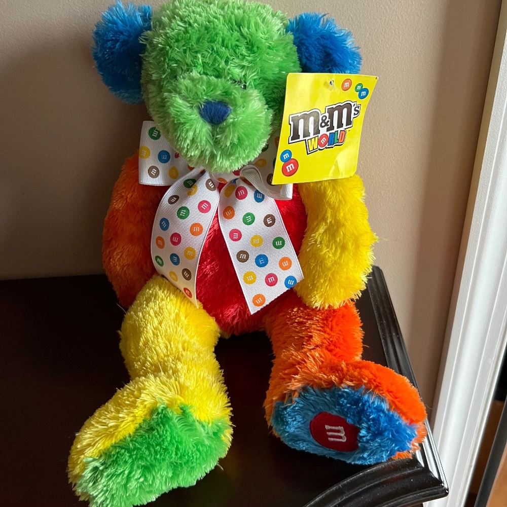 Vintage m & m plush rainbow bear